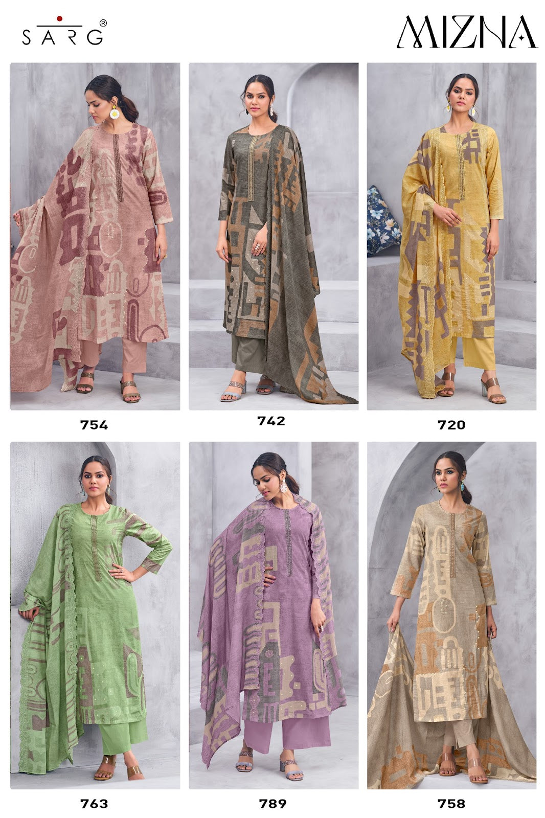 Mizna Sarg Pure Cotton Plazzo Style Suits Exporter