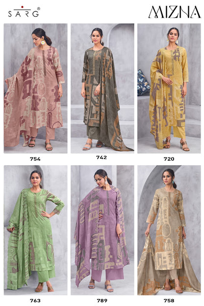 Mizna Sarg Pure Cotton Plazzo Style Suits Exporter