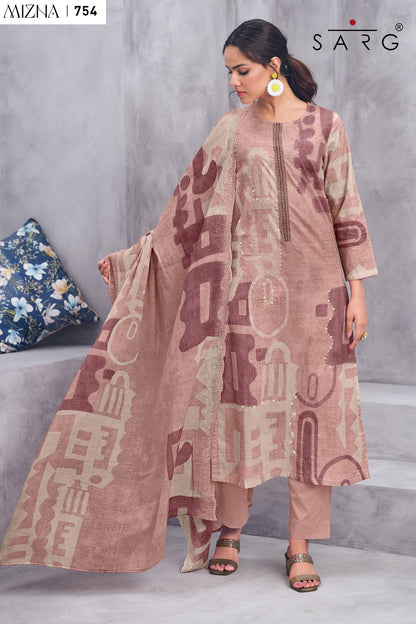 Mizna Sarg Pure Cotton Plazzo Style Suits Exporter