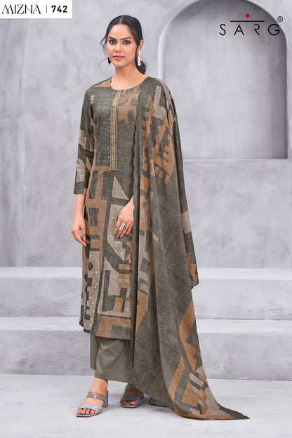 Mizna Sarg Pure Cotton Plazzo Style Suits Exporter