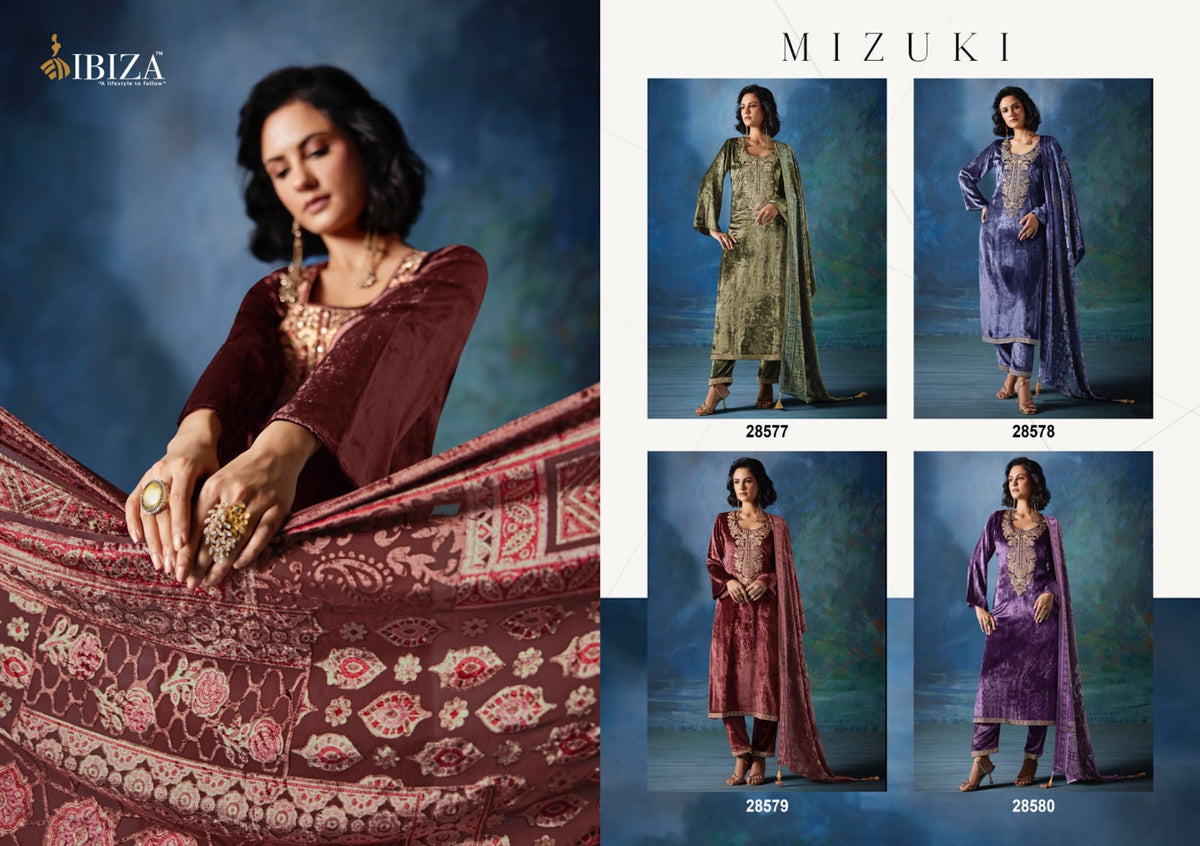 Mizuki Ibiza Velvet Suits Wholesaler Gujarat