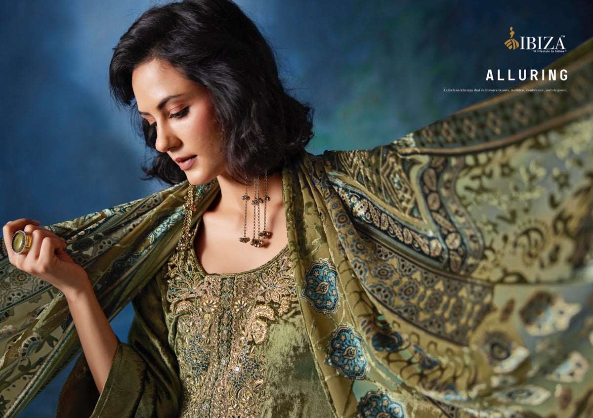 Zuri Rangati Prints Satin Pashmina Suits Exporter Gujarat