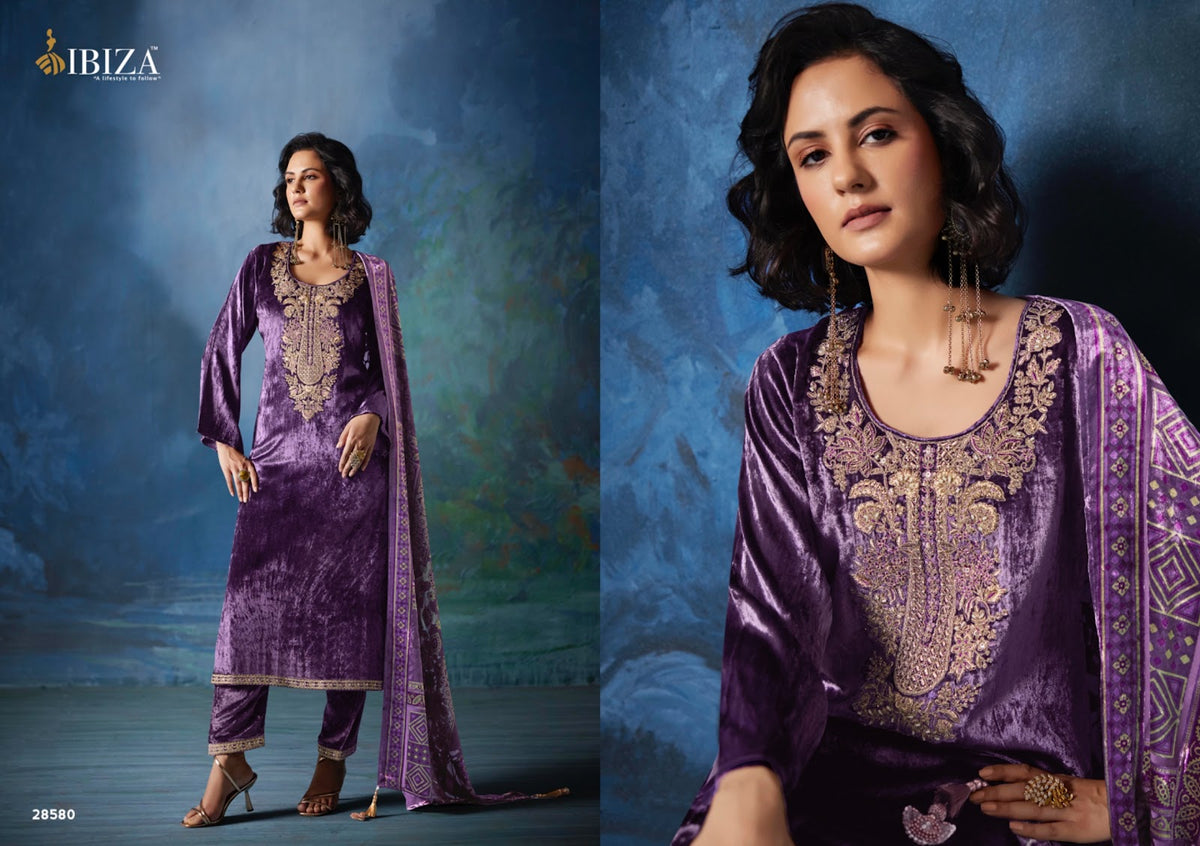 Zuri Rangati Prints Satin Pashmina Suits Exporter Gujarat