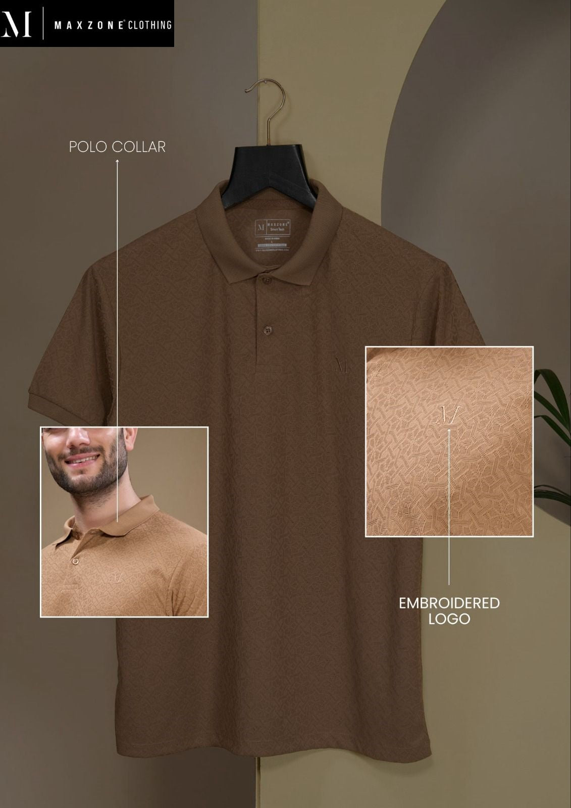 Mo J G1 Maxzone Clothing Jacquard Mens Tshirts Exporter Gujarat