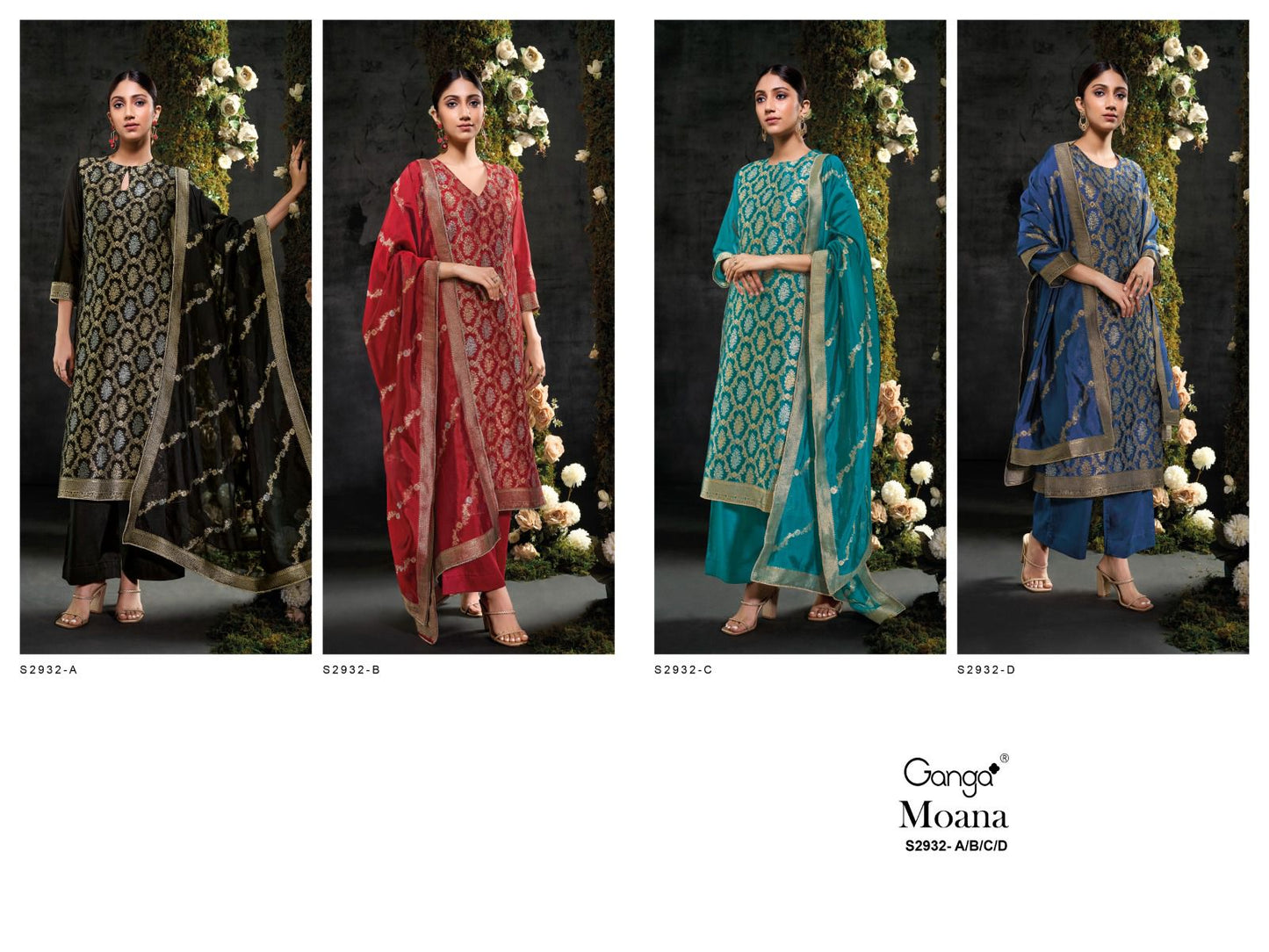 Moana S2932 Ganga Viscose Silk Plazzo Style Suits Wholesale Price