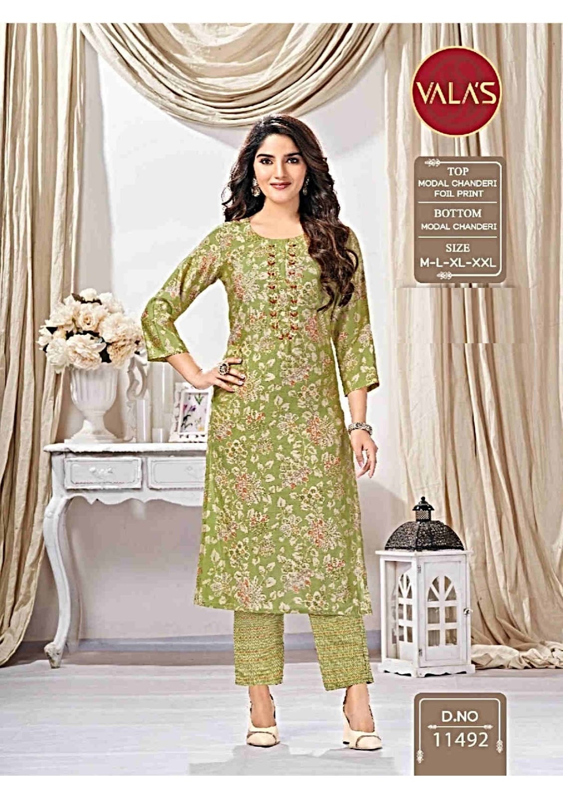 Modal Chanderi Valas Kurti Pant Set Wholesale Price