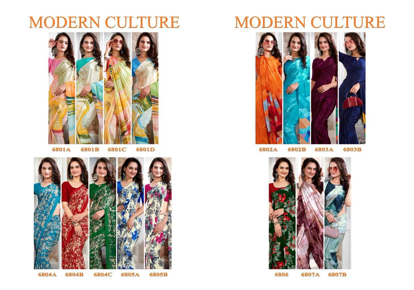 Modern Culture Sushma Crape Sarees Supplier India