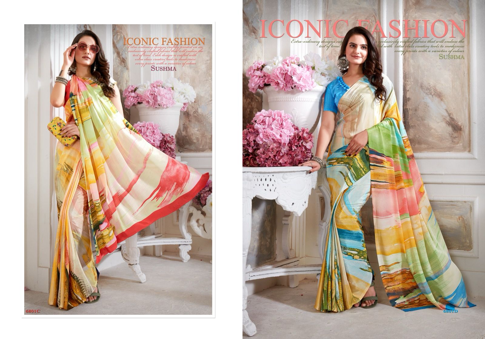 Modern Culture Sushma Crape Sarees Supplier India