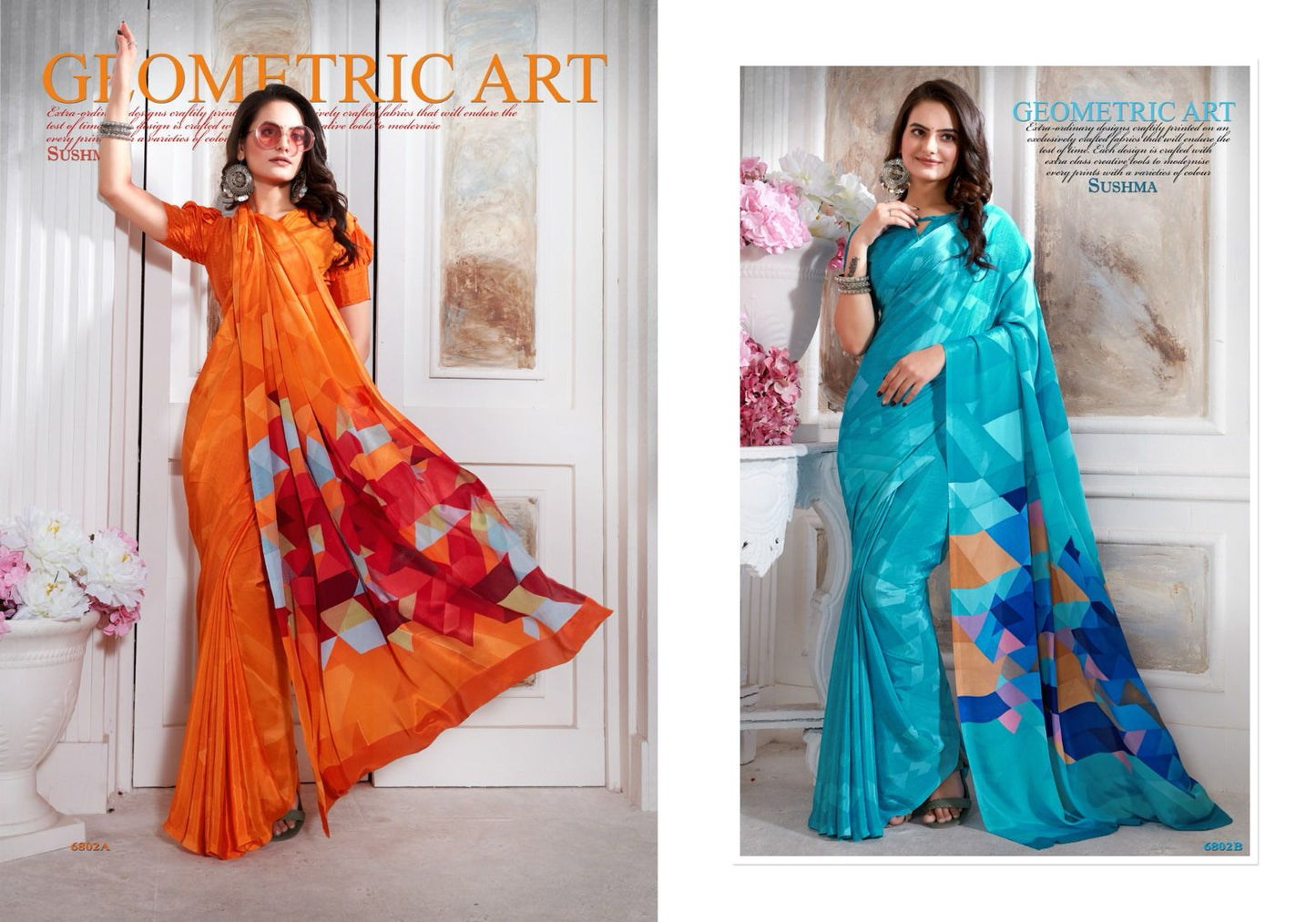 Modern Culture Sushma Crape Sarees Supplier India