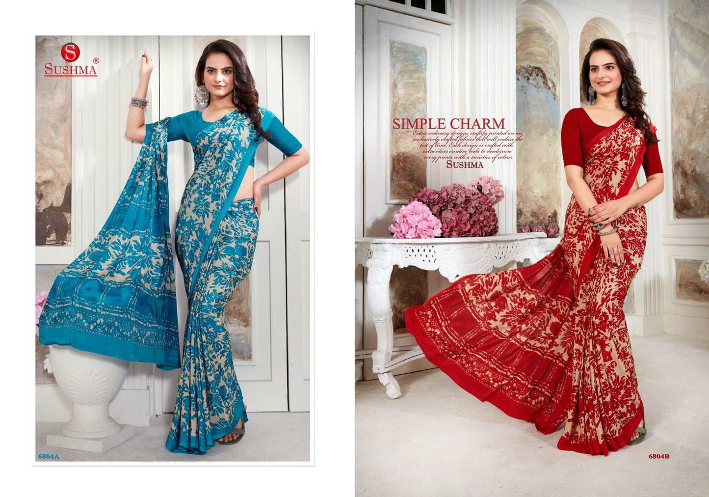 Modern Culture Sushma Crape Sarees Supplier India