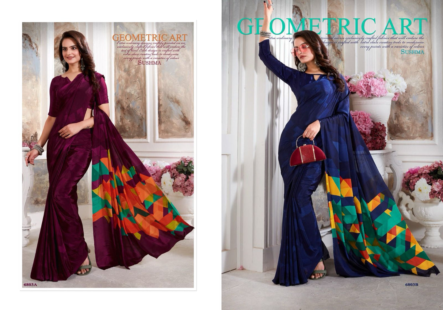 Modern Culture Sushma Crape Sarees Supplier India