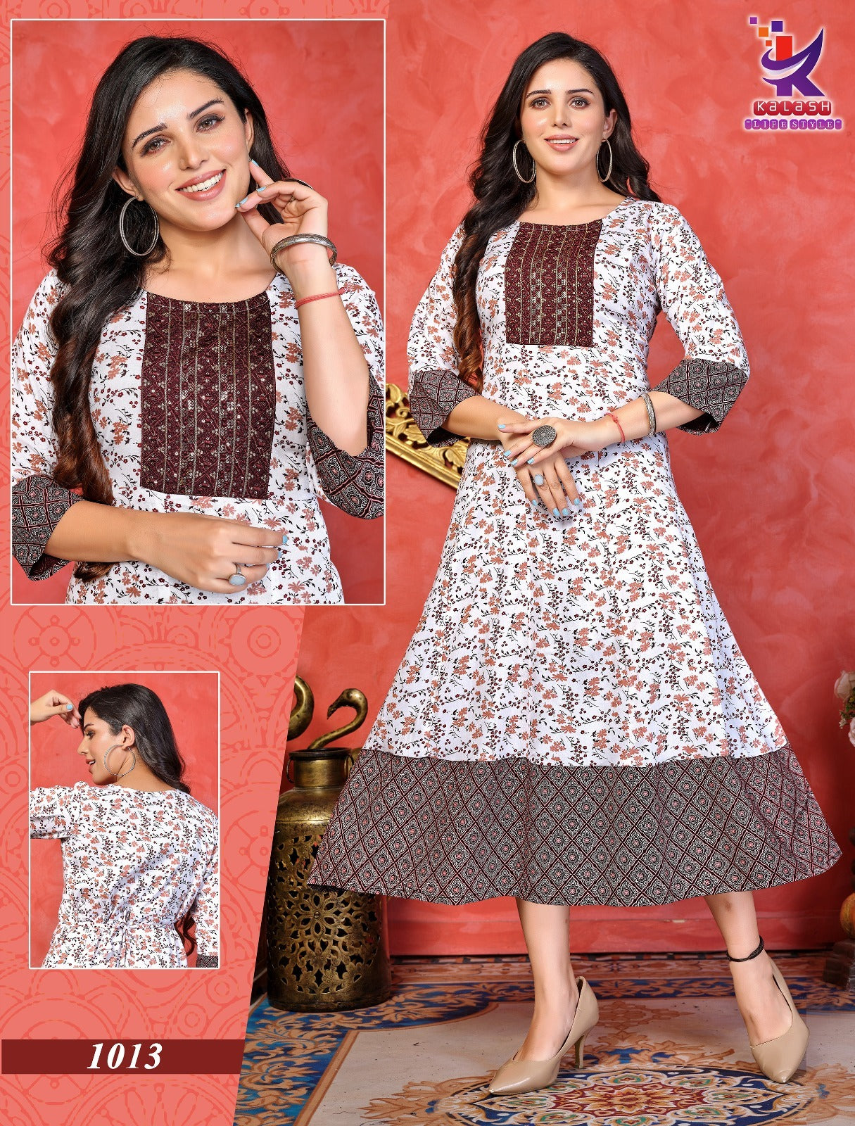 Modern Style Mlm Kalash Lifestyle Rayon 14Kg Anarkali Kurtis Supplier