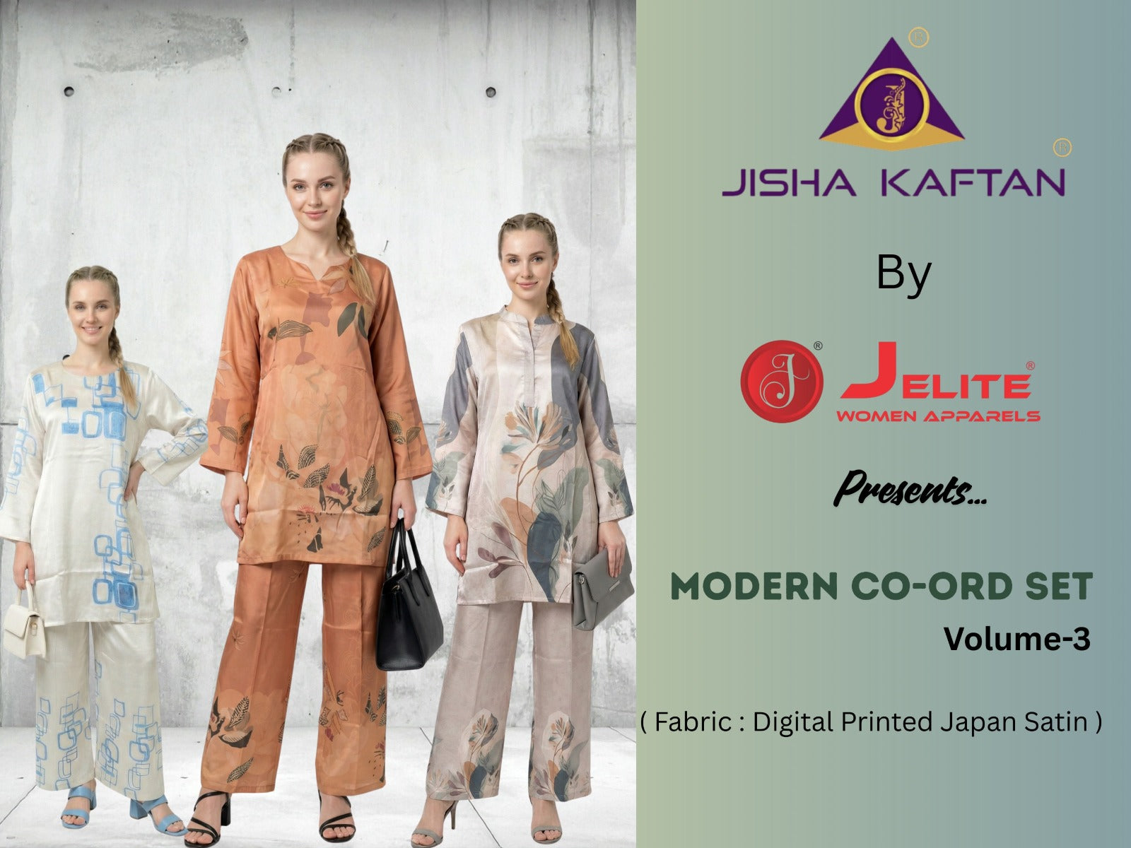 Modern Vol 3 Jelite Jisha Japan Satin Co Ord Set Wholesale Price