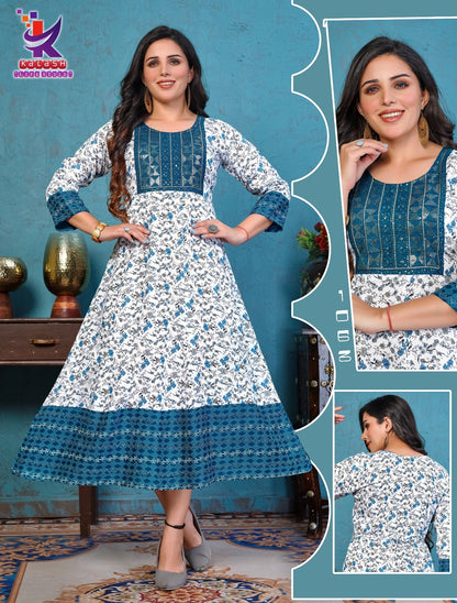 Modernist 2 Mlm Kalash Lifestyle Rayon 14Kg Anarkali Kurtis Manufacturer India