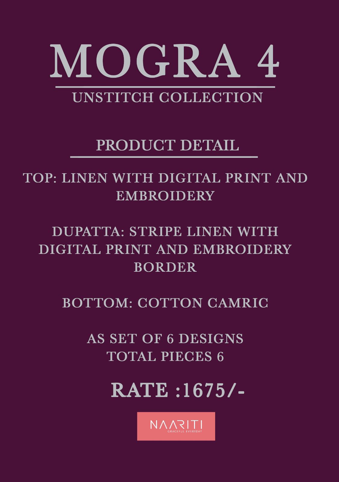 Mogra 4 Naariti Linen Pant Style Suits Exporter Ahmedabad