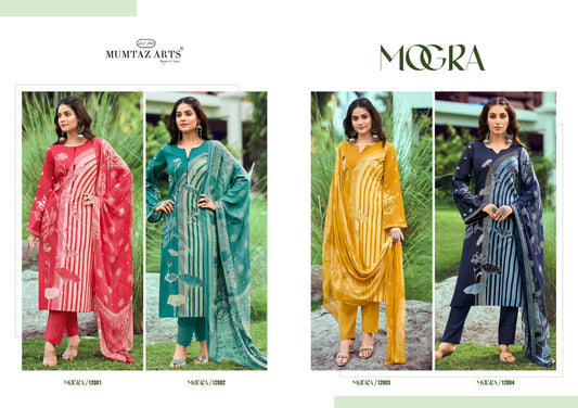 Mogra New Mumtaz Arts Pure Lawn Pant Style Suits Manufacturer India