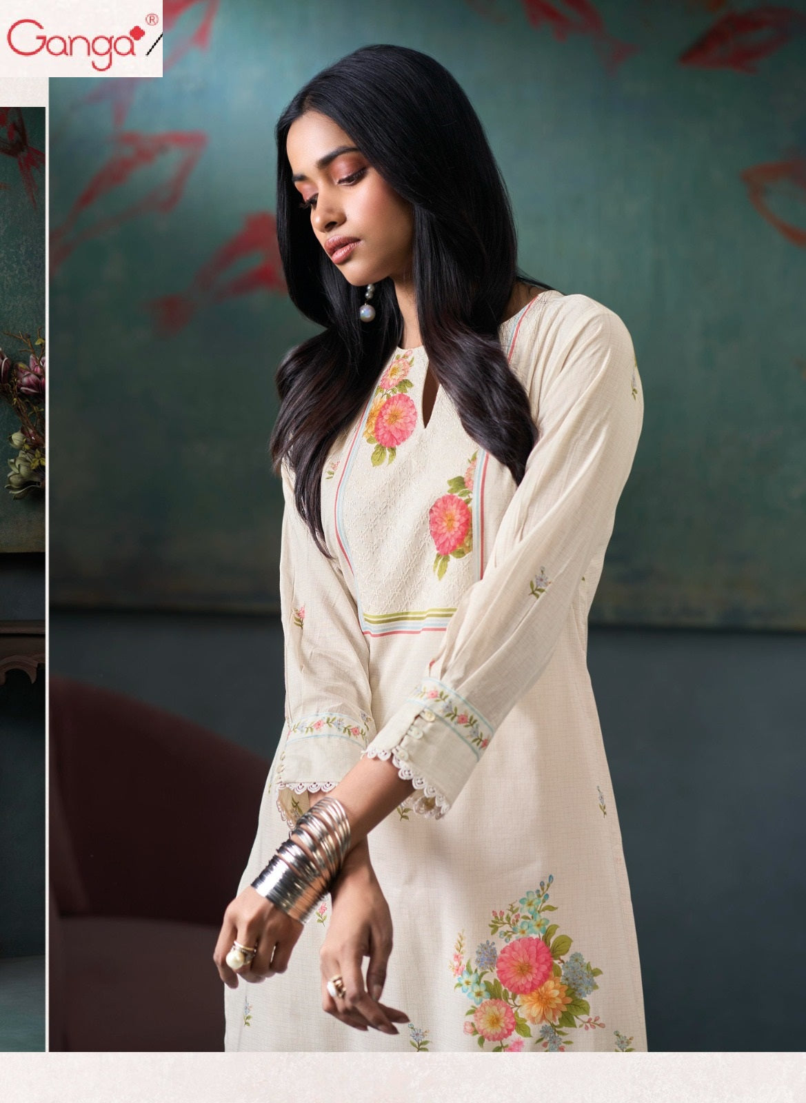 Moh Ganga Cotton Pant Style Suits Exporter India