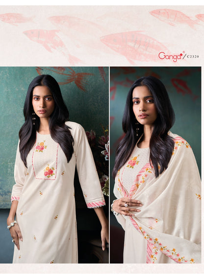 Moh Ganga Cotton Pant Style Suits Exporter India