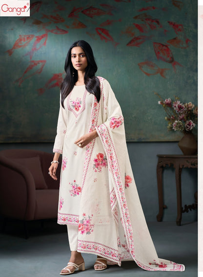 Moh Ganga Cotton Pant Style Suits Exporter India
