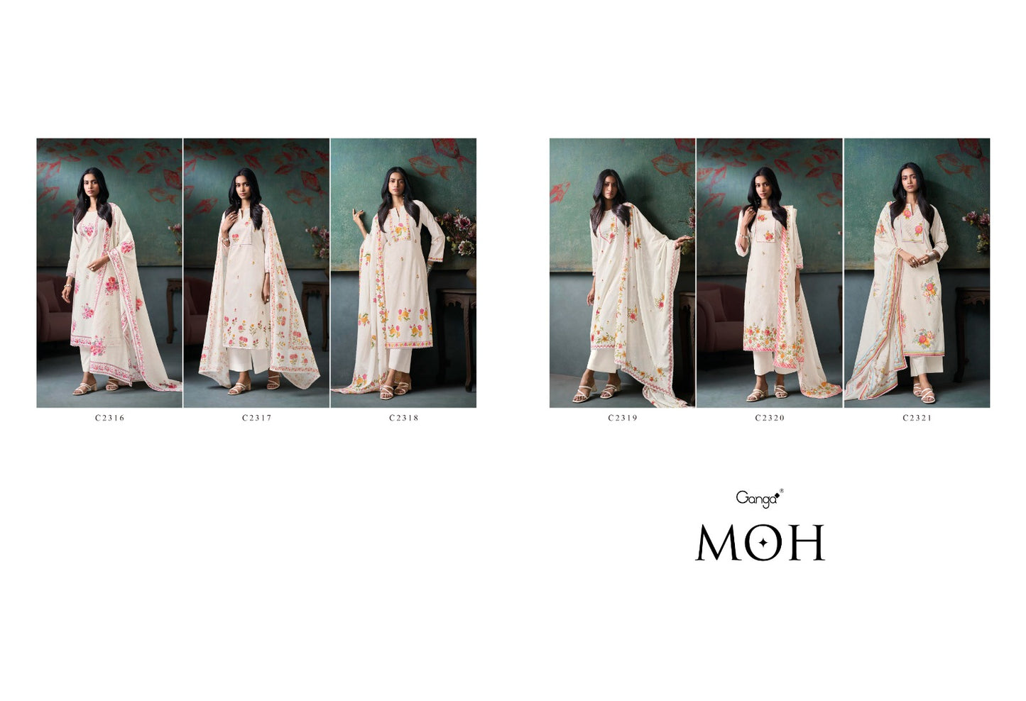 Moh Ganga Cotton Pant Style Suits Exporter India