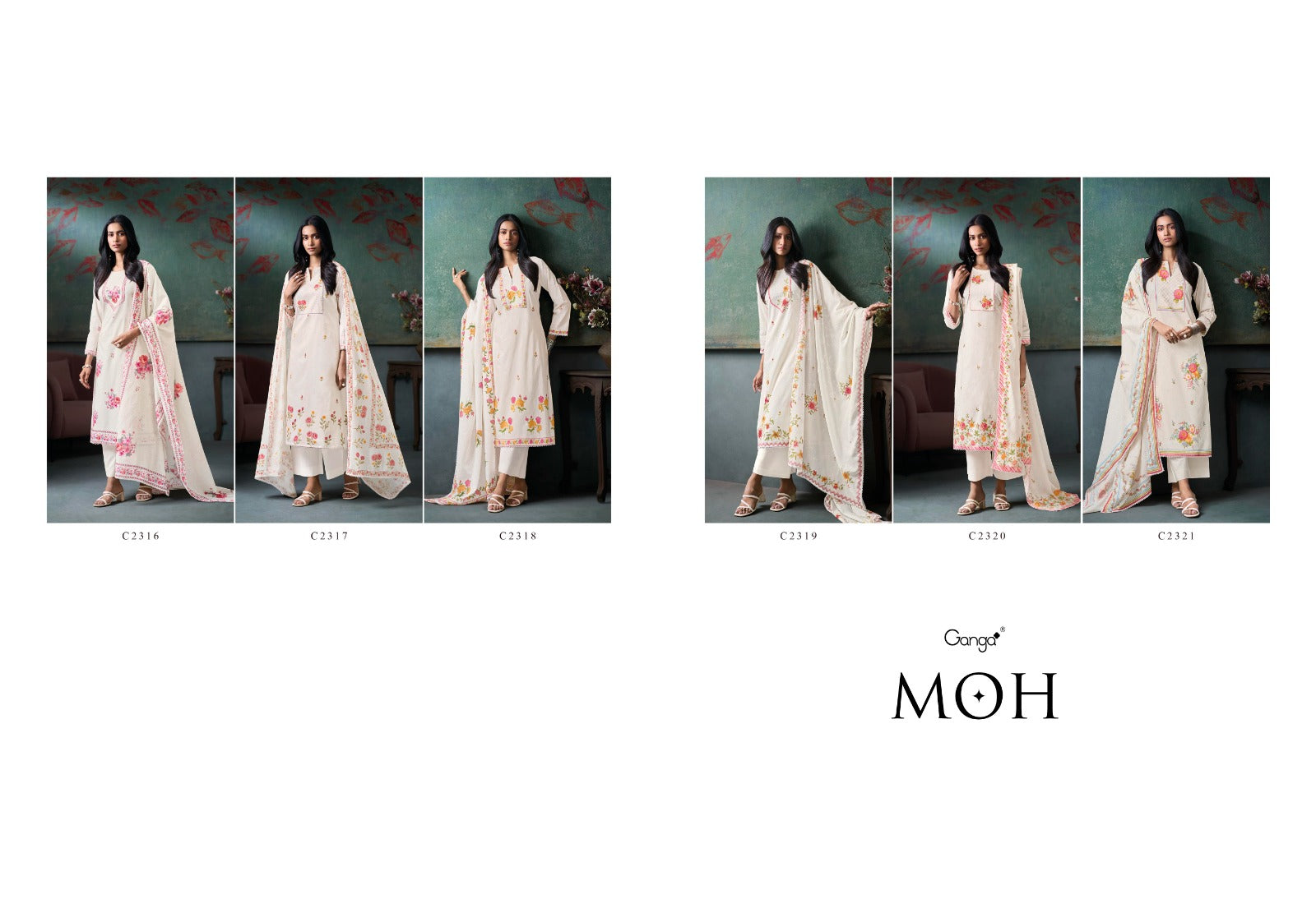 Moh Ganga Cotton Pant Style Suits Exporter India
