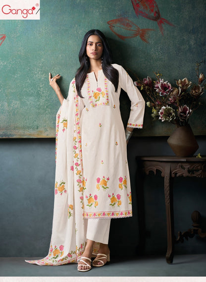 Moh Ganga Cotton Pant Style Suits Exporter India