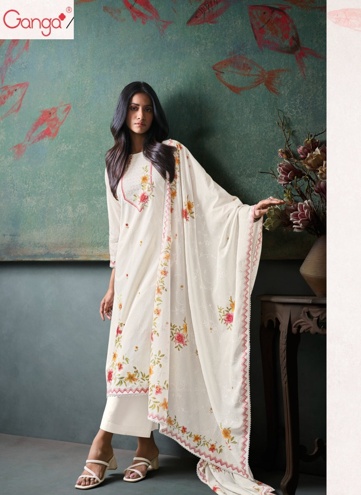 Moh Ganga Cotton Pant Style Suits Exporter India