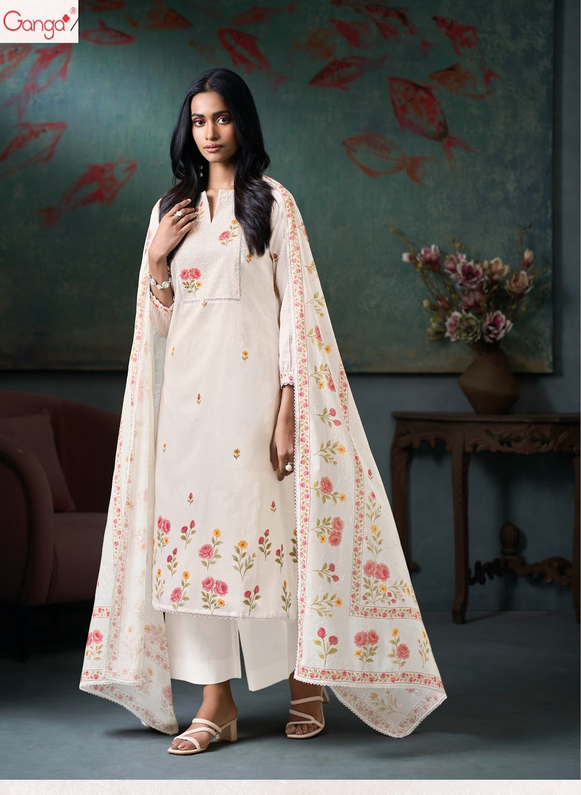 Moh Ganga Cotton Pant Style Suits Exporter India