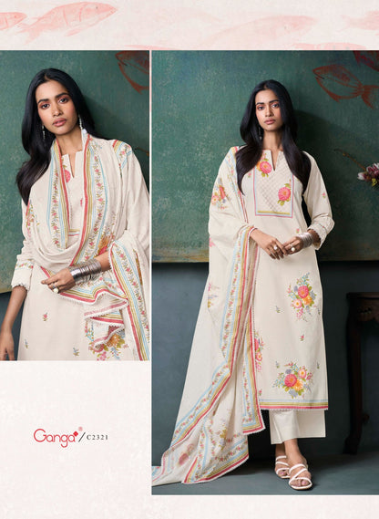 Moh Ganga Cotton Pant Style Suits Exporter India