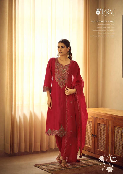 Moh Prm India Russian Silk Readymade Pant Style Suits Exporter Gujarat