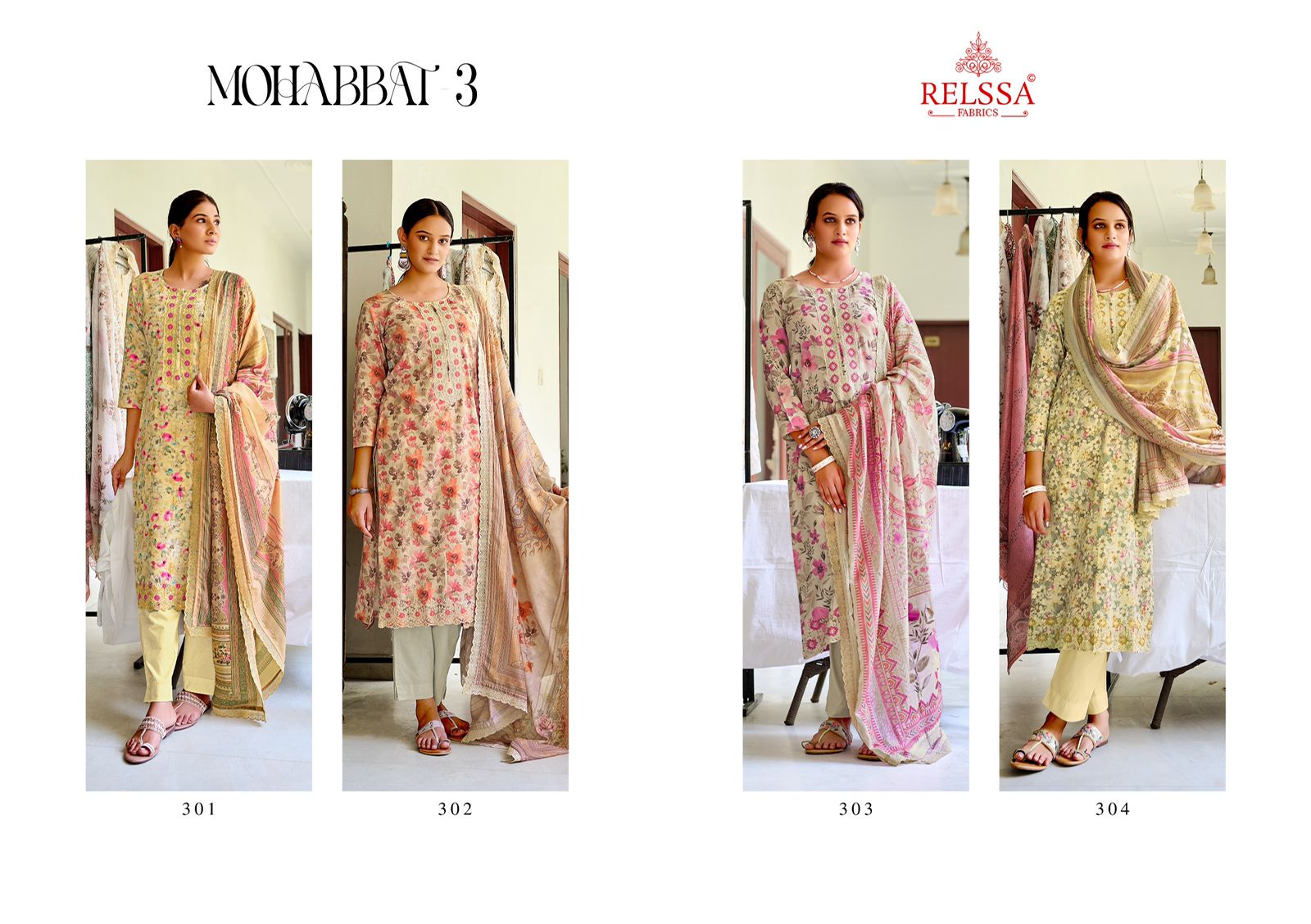 Mohabbat 3 Relssa Fabrics Muslin Pant Style Suits Supplier Gujarat