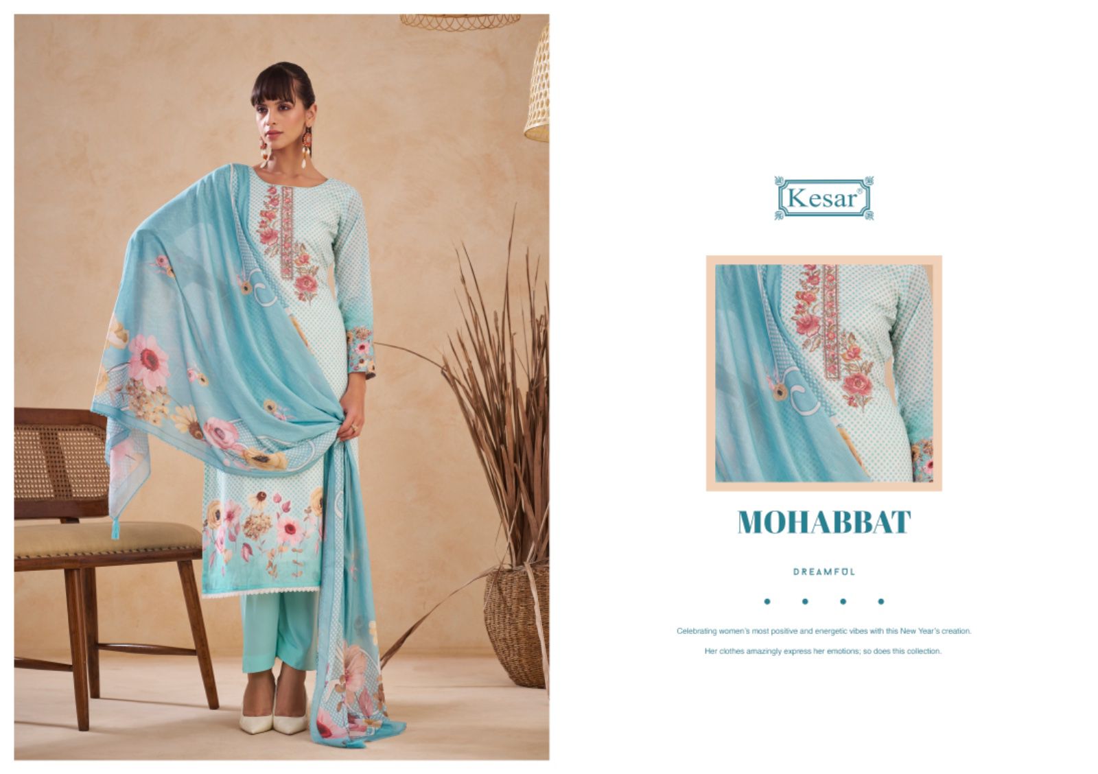 Mohabbat Kesar Lawn Cotton Karachi Salwar Suits Exporter Gujarat