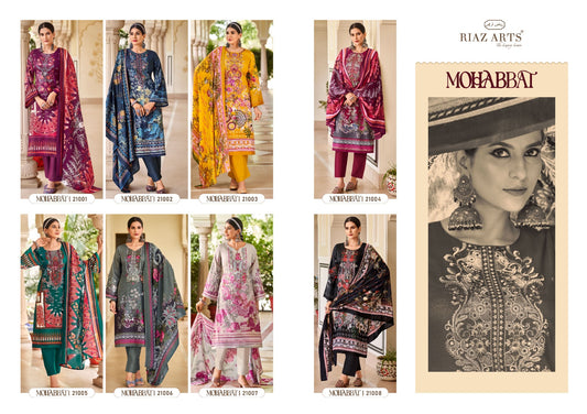 Mohabbat Riaz Art Lawn Karachi Salwar Suits Supplier Ahmedabad