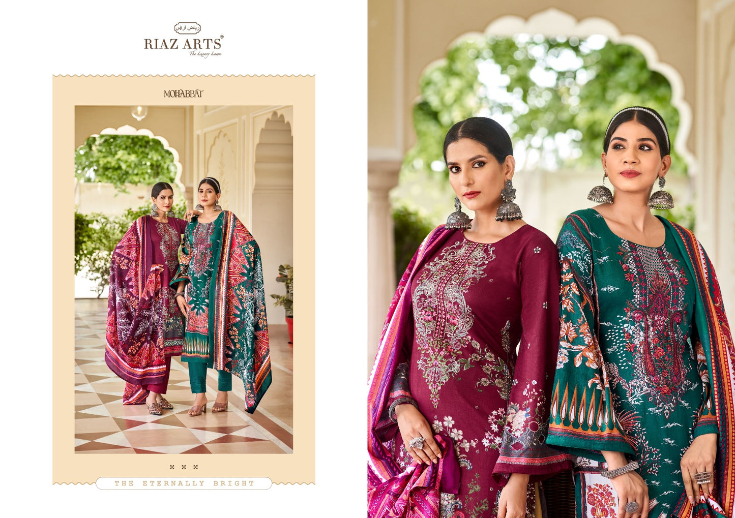 Mohabbat Riaz Art Lawn Karachi Salwar Suits Supplier Ahmedabad