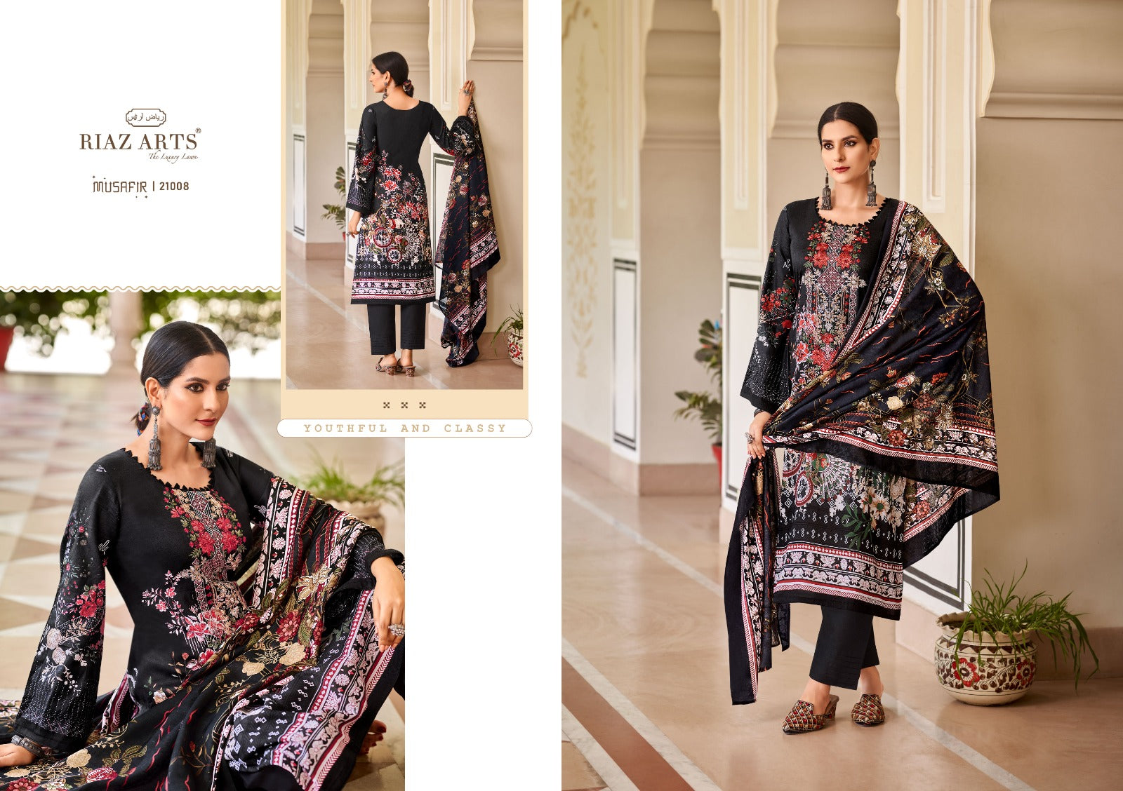 Mohabbat Riaz Art Lawn Karachi Salwar Suits Supplier Ahmedabad