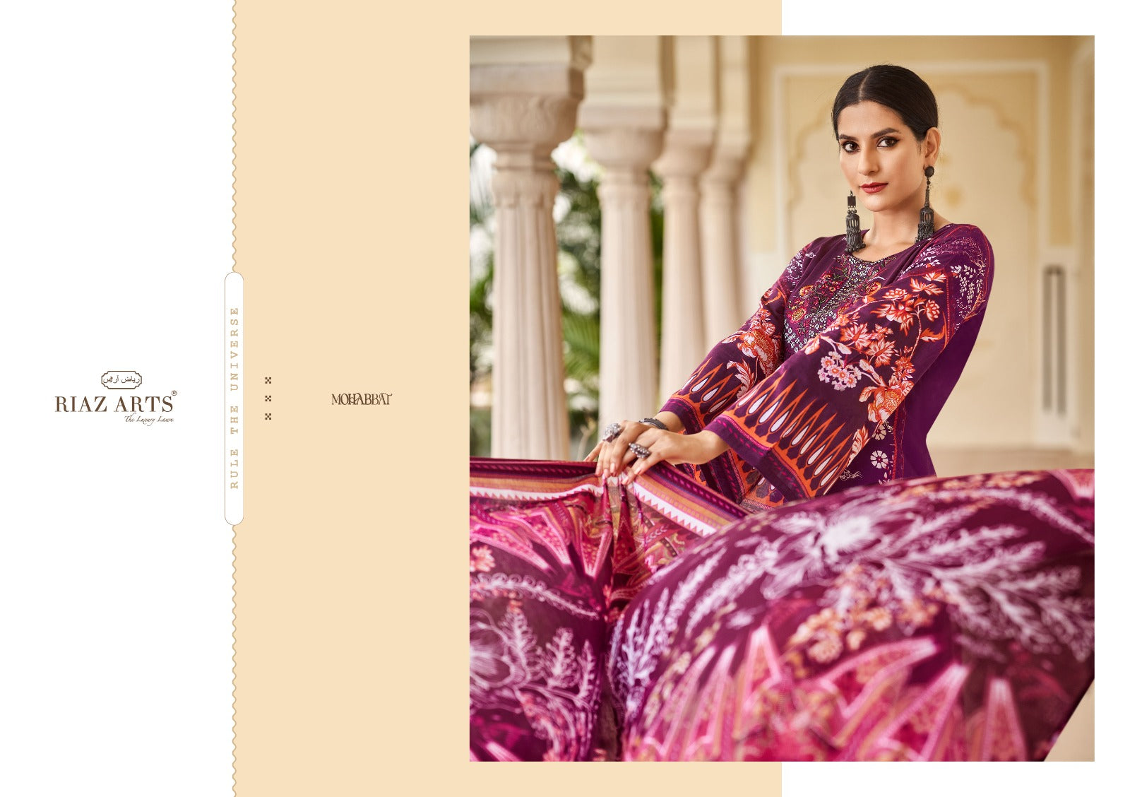 Mohabbat Riaz Art Lawn Karachi Salwar Suits Supplier Ahmedabad