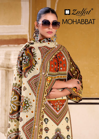 Mohabbat Zulfat Designer Rayon Karachi Salwar Suits Wholesale Price