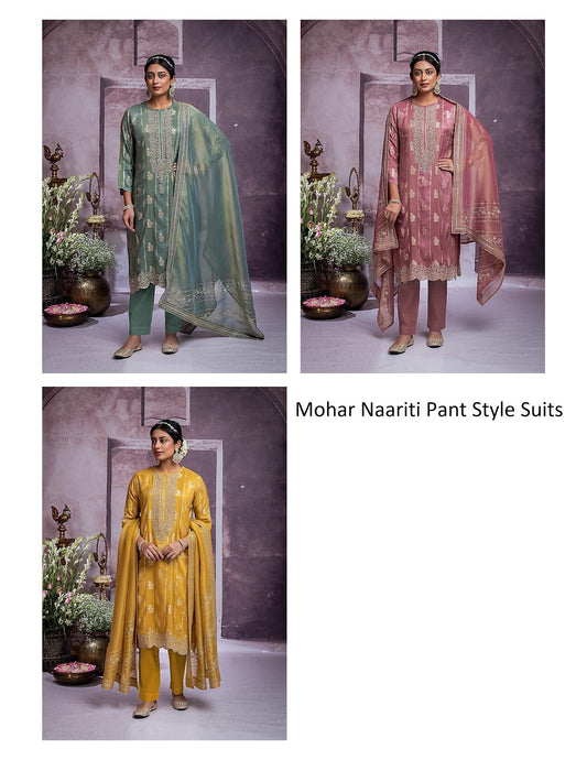 Mohar Naariti Silk Jacquard Pant Style Suits Wholesale Rate