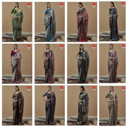 Mohar Vol 7 Apple Japan Satin Sarees Wholesaler