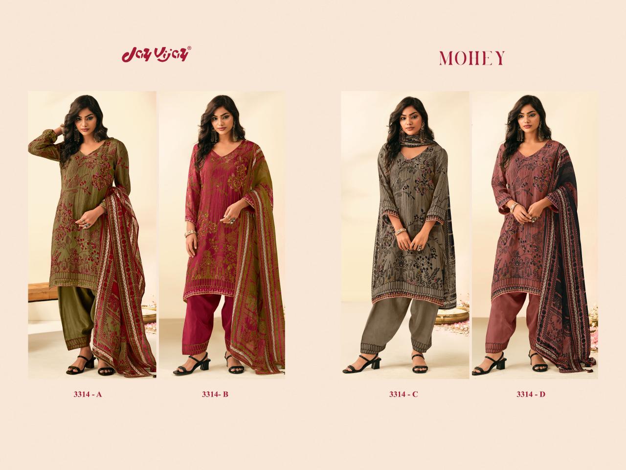 Mohey 3314 Jay Vijay Organza Twill Pant Style Suits Wholesaler Gujarat