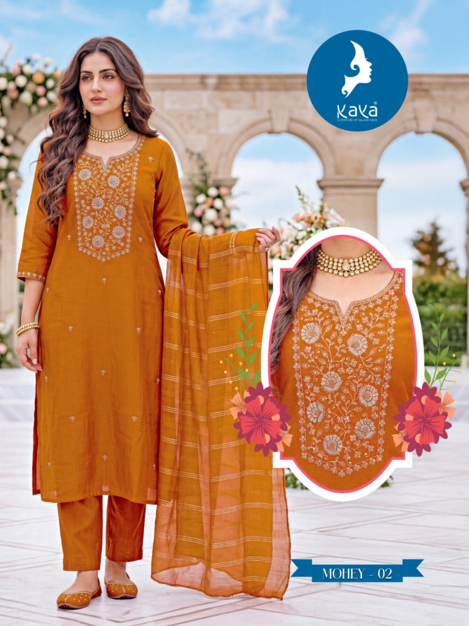 Mohey Kaya Roman Readymade Pant Style Suits Exporter Ahmedabad