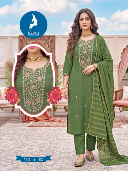 Mohey Kaya Roman Readymade Pant Style Suits Exporter Ahmedabad