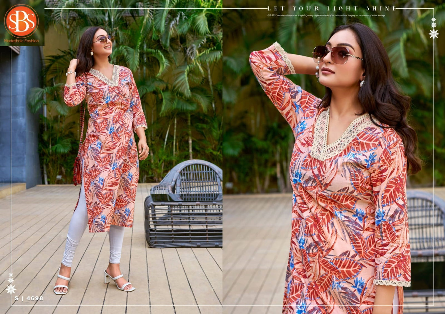 Mohey Sbs Cambric Cotton Long Straight Kurti Wholesaler Ahmedabad