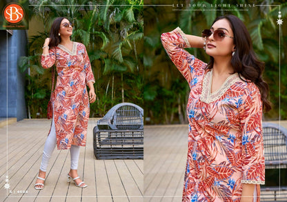Mohey Sbs Cambric Cotton Long Straight Kurti Wholesaler Ahmedabad