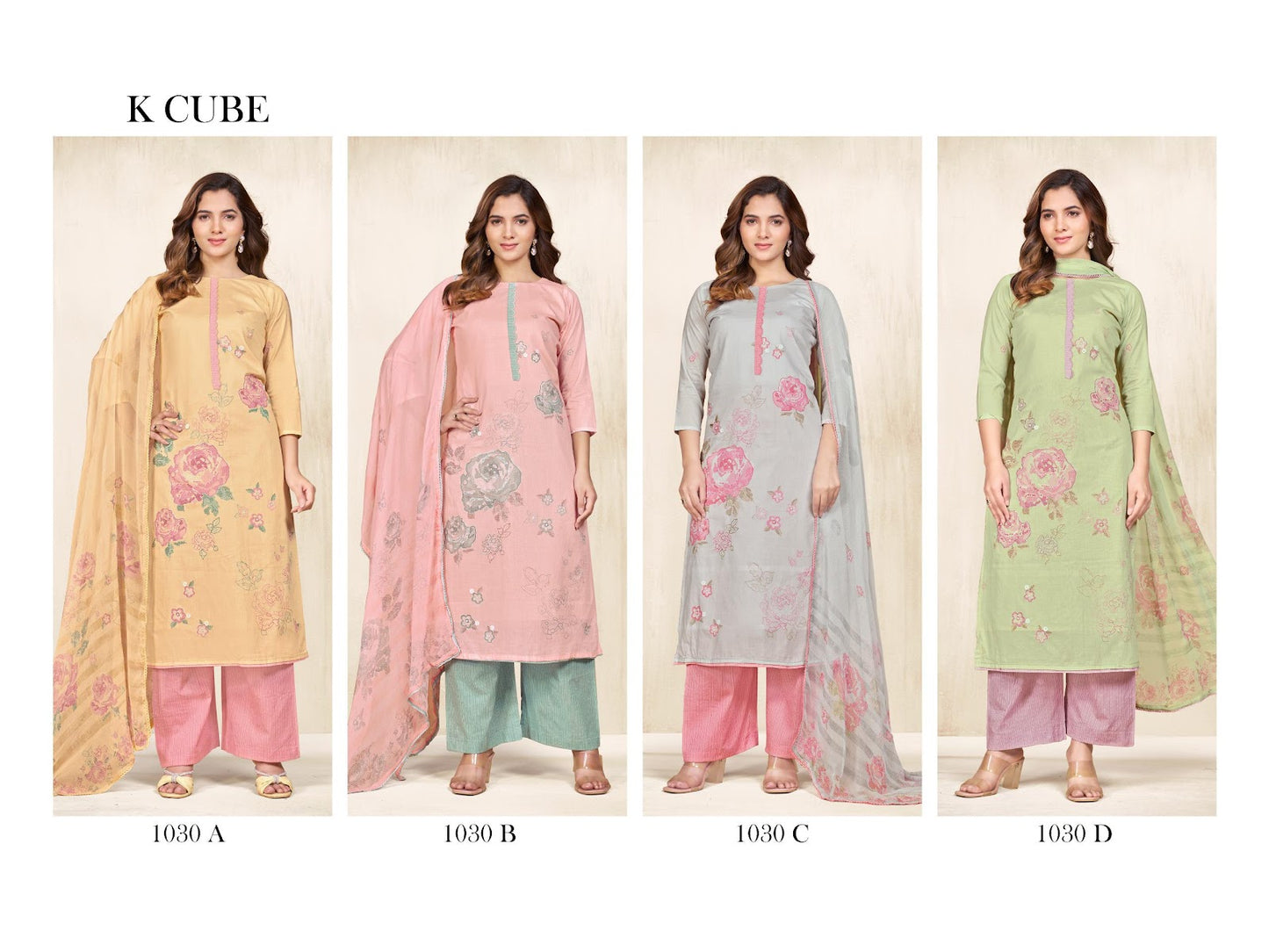 Mohini 1030 K Cube Pant Style Suits Wholesaler