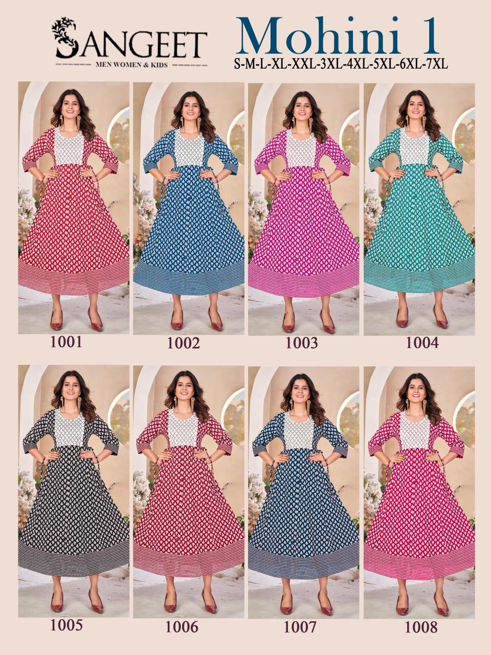 Mohini 1 Sangeet Heavy Rayon Anarkali Kurtis Supplier Gujarat