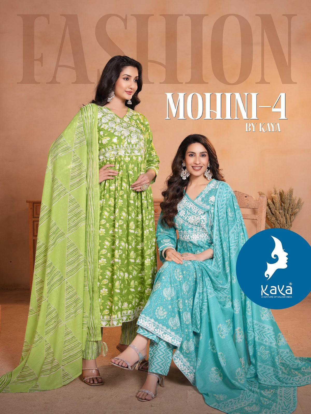 Mohini 4 Anarkali Kaya Readymade Cotton Pant Suits Exporter Ahmedabad