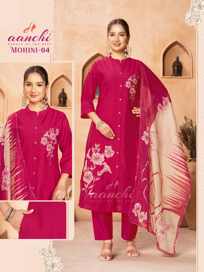 Mohini Aanchi Roman Silk Readymade Anarkali Suits Supplier