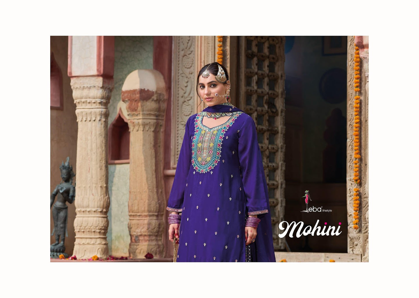 Mohini Eba Lifestyle Chinon Readymade Skirt Style Suits Wholesaler Ahmedabad