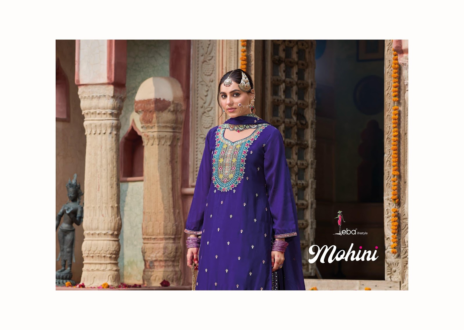 Mohini Eba Lifestyle Chinon Readymade Skirt Style Suits Wholesaler Ahmedabad